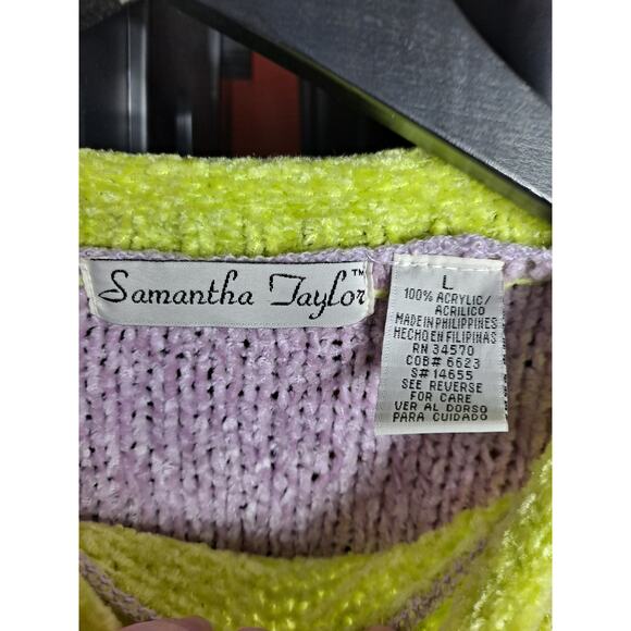 Samantha Taylor Women's Acrylic Colorblock Crew Neck Long Sleeve Sweater Size L‎ - Picture 7 of 7